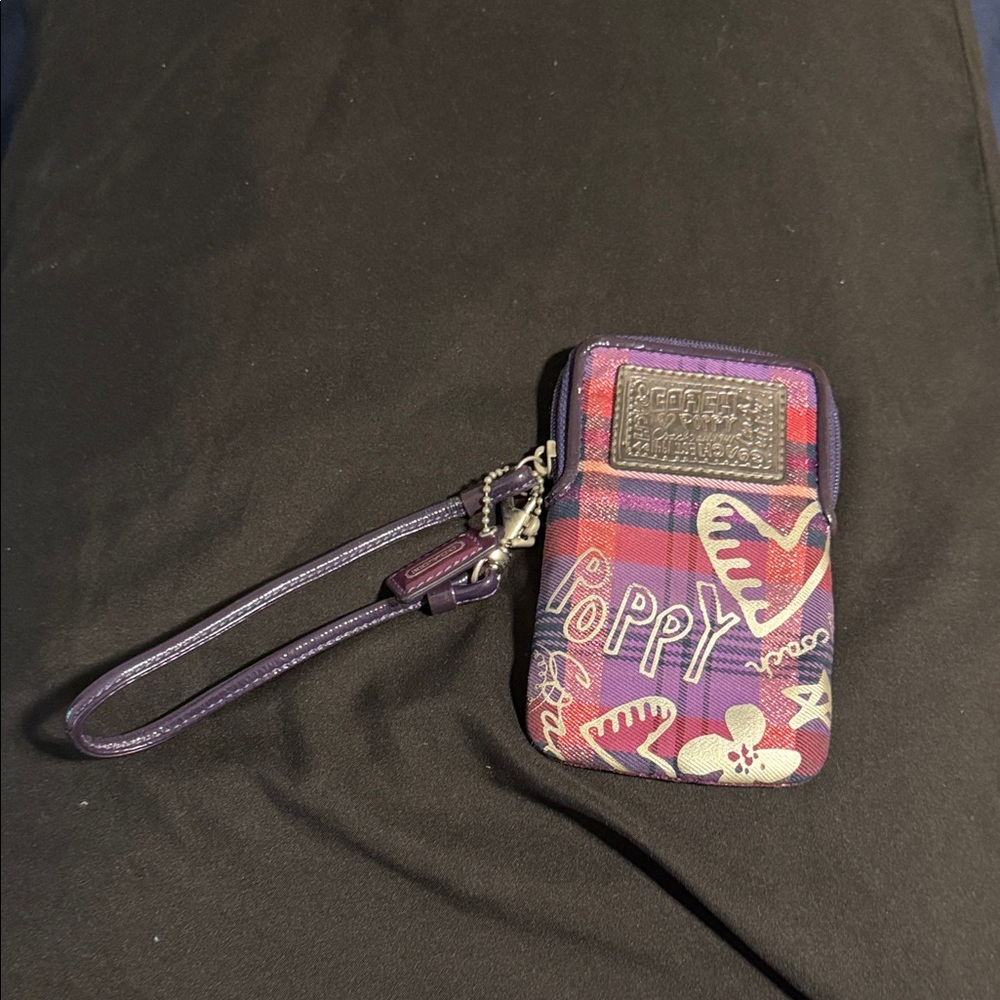 Coach Purple and Pink Plaid Backpack - Picture 11 of 12